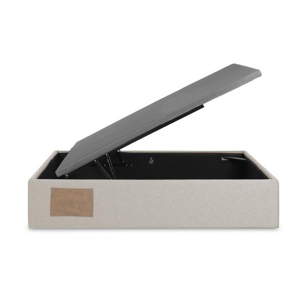 Bēša polsterēta vienvietīga gulta ar veļas kasti 90x190 cm Matters – Kave Home-image-2