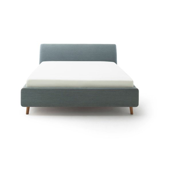 Zaļa/zila polsterēta divvietīga gulta ar veļas kasti ar redelēm 160x200 cm Mila – Meise Möbel-image-3