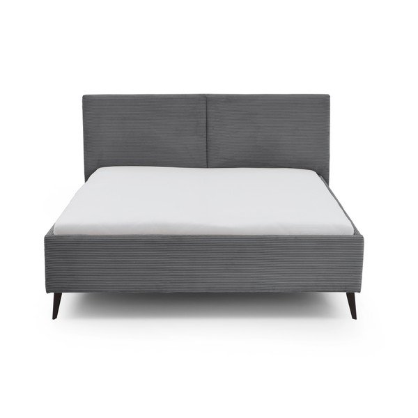Pelēka polsterēta divvietīga gulta bez režģa 180x200 cm Lando – Meise Möbel-image-4