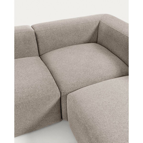 Bēšs stūra dīvāns no šenila auduma Blok – Kave Home-image-3