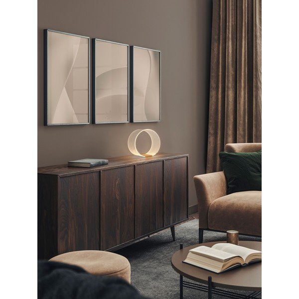 Zelta krāsas alumīnija LED galda lampa ar regulējamu spilgtumu ar akrila stikla abažūru (augstums 28 cm) Valentin – Nova Luce-image-1