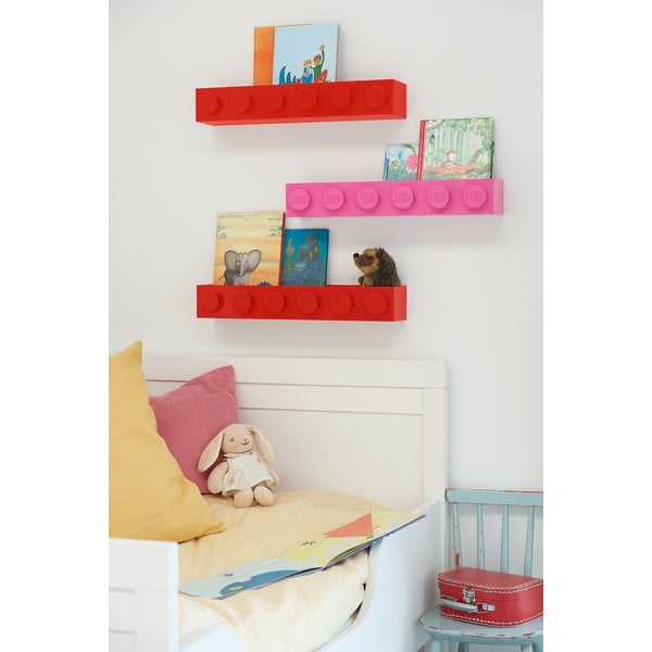 Bērnu sarkanais sienas plaukts Sleek - LEGO®-image-1