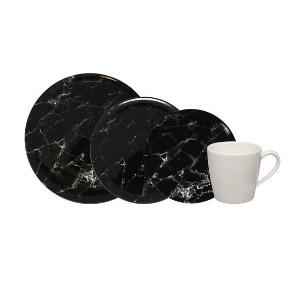 8 melnu un baltu porcelāna trauku komplekts Villeroy & Boch Marmory