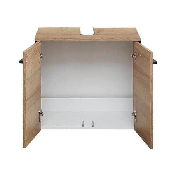 Dabīga toņa piekarams skapītis zem izlietnes ar ozolkoka imitāciju 53x60 cm Quickset 395 – Pelipal-image-3