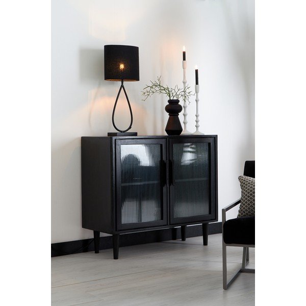 Matēti melna metāla galda lampas pamatne 51 cm Tamsu – Light & Living-image-1