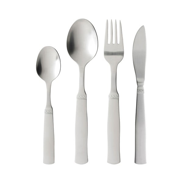 Sudraba krāsas nerūsējošā tērauda galda piederumi (16 gab.) Ranka – Gense