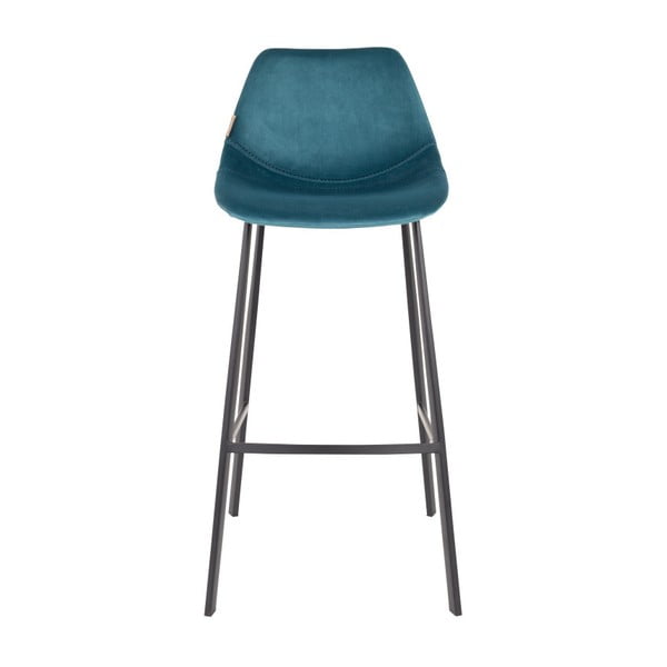 2 benzīna zilu bāra krēslu komplekts ar samta apdari Dutchbone, augstums 106 cm-image-2