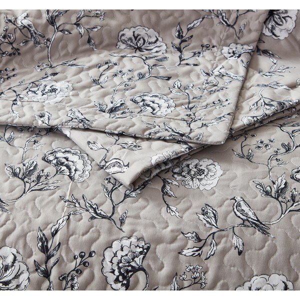Brūns mikrošķiedras pārklājs ar divām spilvendrānām Sleeptime Classic Flower, 180 x 250 cm-image-3