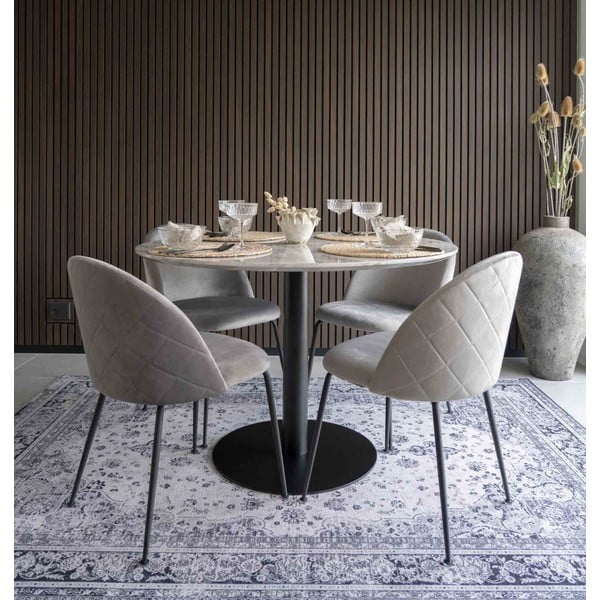 Gaiši pelēki samta pusdienu krēsli (2 gab.) Geneve – House Nordic-image-1