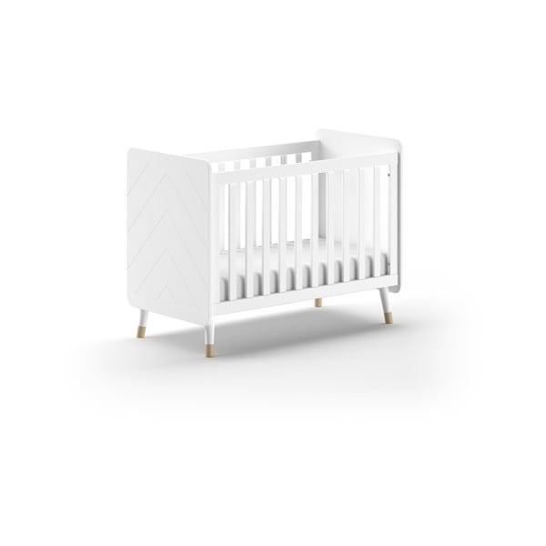 Balta priedes masīvkoka bērnu gultiņa 60x120 cm BILLY – Vipack-image-2