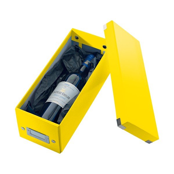 Dzeltena kartona uzglabāšanas kaste ar vāku 14x35x14 cm Click&Store – Leitz-image-3