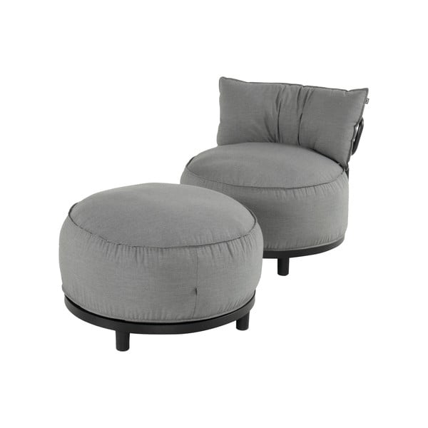 Gaiši pelēks polsterēts dārza atpūtas krēsls Emma – Hartman-image-3