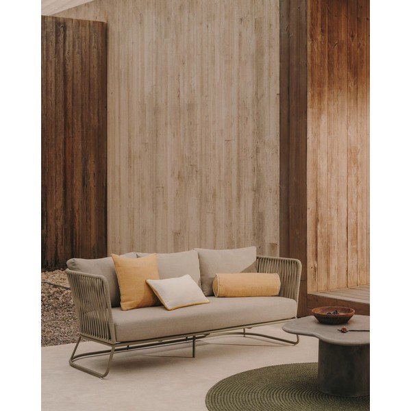 Haki tērauda dārza dīvāns Saconca – Kave Home-image-1