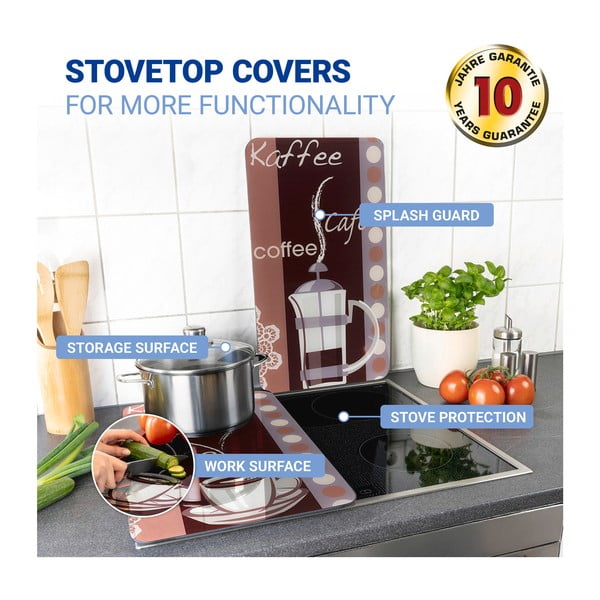 Stikla aizsargplāksnes plītij (2 gab.) Maximex Coffee, 52 x 30 cm-image-4