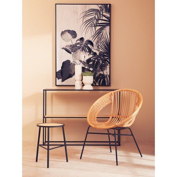 Melns/dabīga toņa rotangpalmas ķeblis Depok – Premier Housewares-image-3