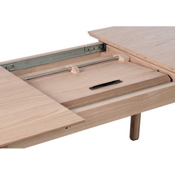 Izvelkams ēdamgalds ar papildu galda virsmu ar ozolkoka imitāciju 95x190 cm Bari – Unique Furniture-image-2