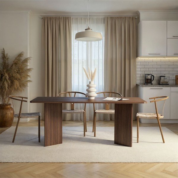Ēdamgalds ar riekstkoka imitāciju 90x180 cm Linza – Kalune Design-image-2