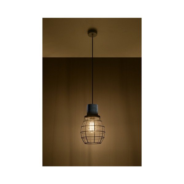 Pelēka un melna piekaramā lampa ar betona ligzdu Sollux Valerio-image-2