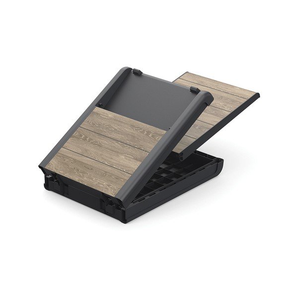 Tumši brūns plastmasas regulējams/saliekams dārza zvilnis Deco Porto – Keter-image-3