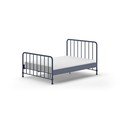 Zila metāla divvietīga gulta ar redelēm 140x200 cm BRONXX – Vipack