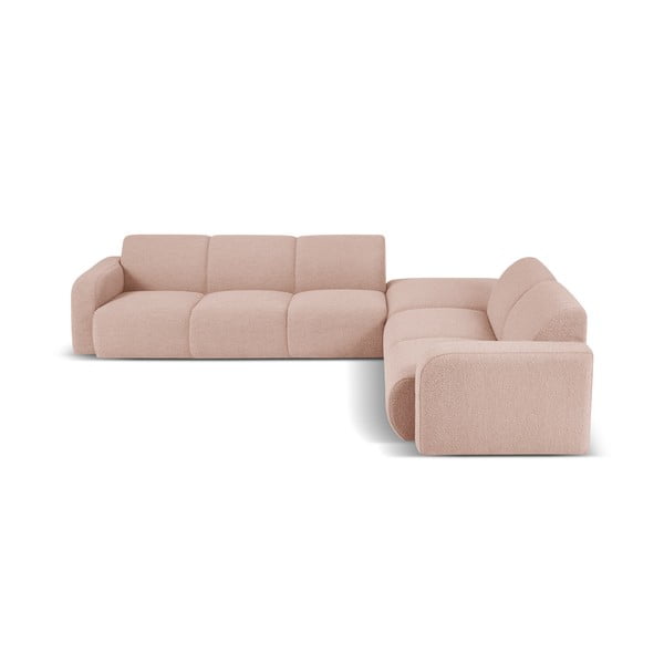 Rozā stūra dīvāns no buklē auduma (ar labo stūri) Molino – Micadoni Home