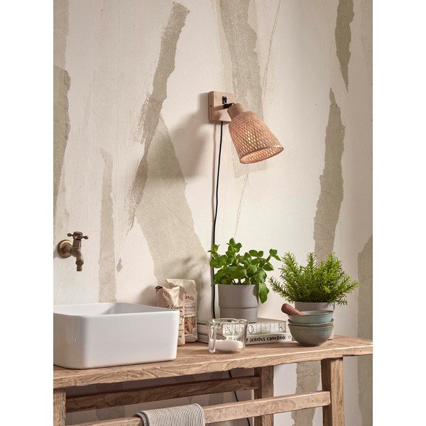 Dabīga toņa sienas lampa ø 15 cm Java – Good&Mojo-image-3