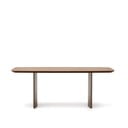 Brūns ēdamgalds ar riekstkoka imitāciju 100x200 cm Litto – Kave Home