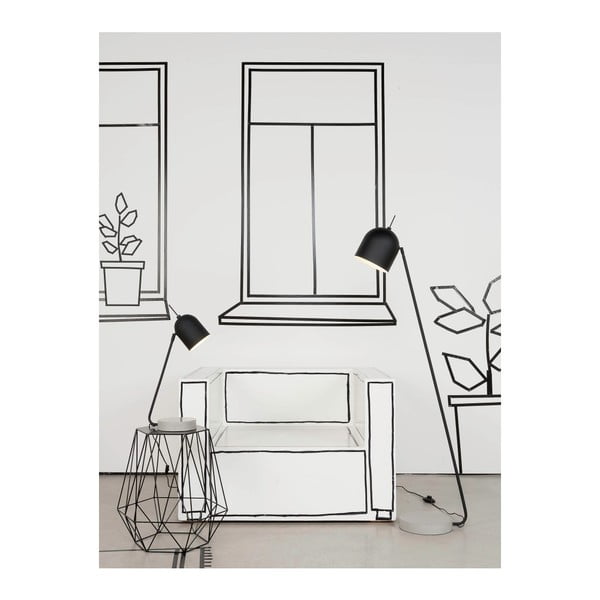 Melna/pelēka stāvlampa ar metāla abažūru (augstums 147 cm) Madrid – it's about RoMi-image-3