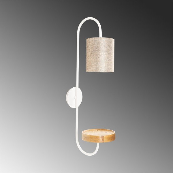 Balta metāla sienas lampa ar krēmkrāsas toni Opviq apgaismojums Marylena-image-1