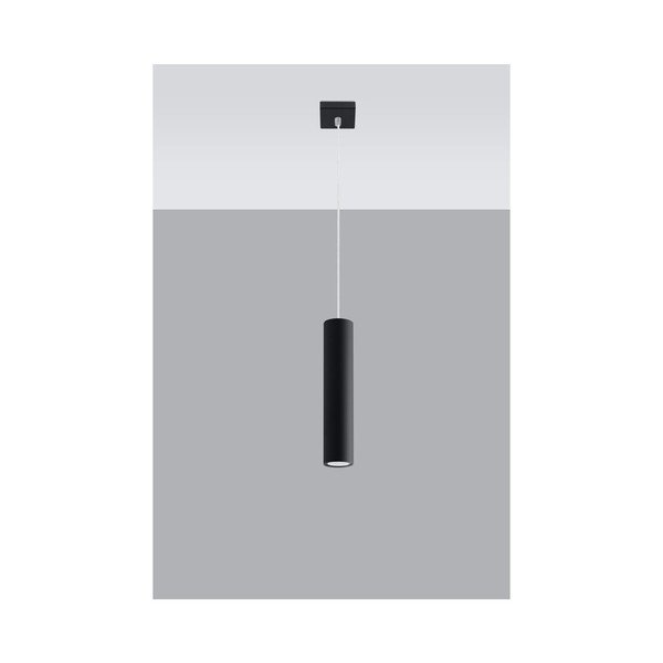 Melna metāla piekaramā lampa Castro – Sollux-image-2