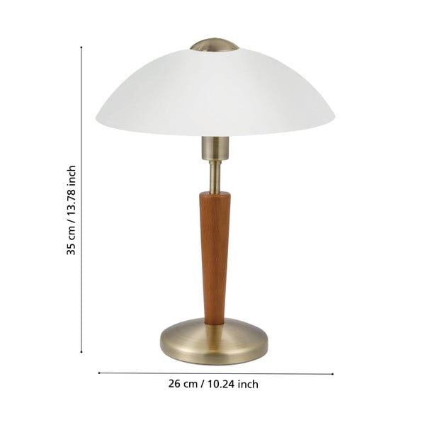 Pelēka/brūna galda lampa ar regulējamu spilgtumu ar stikla abažūru (augstums 35 cm) SOLO 1 – EGLO-image-2