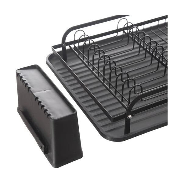 Melns metāla divu līmeņu trauku žāvētājs 42,5x32 cm Radka – Orion-image-2