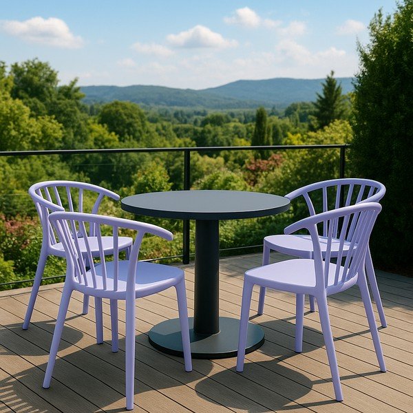 Gaiši violets plastmasas dārza krēsls Capri – Bonami Essentials-image-1