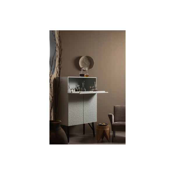 Gaiši pelēks mango masīvkoka vīna skapis 90x146x46 cm Carved – WOOOD-image-3