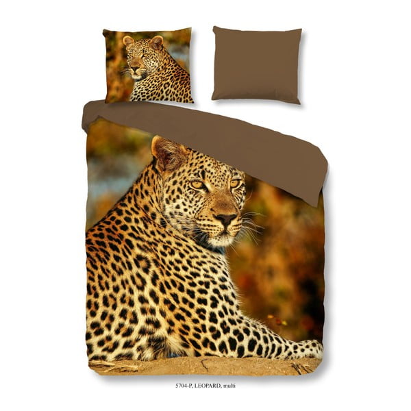 Kokvilnas divvietīga gultasveļa Good Morning Leopard, 200 x 200 cm