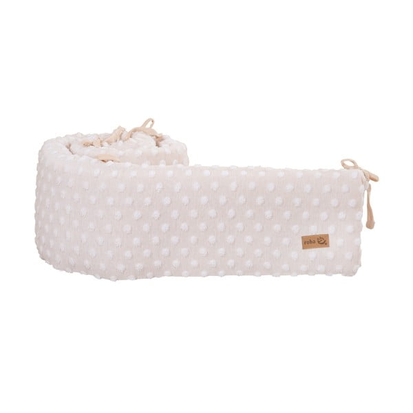 Bēša bērnu gultiņas apmalīte no kokvilnas maisījuma 170 cm Frosty Almond – Roba-image-2