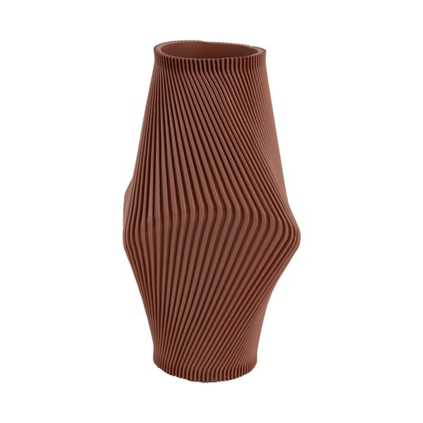 Brūna polirezīna vāze (augstums 30 cm) Twisted Rib – PT LIVING-image-2