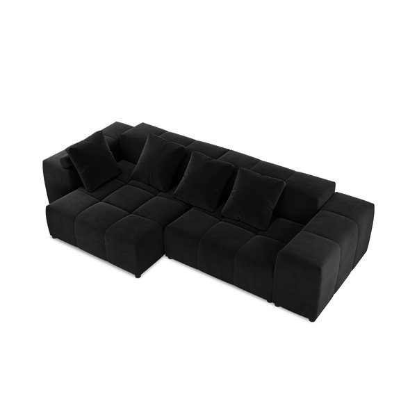 Melns samta stūra dīvāns (maināms stūris) Rome Velvet – Cosmopolitan Design -image-3