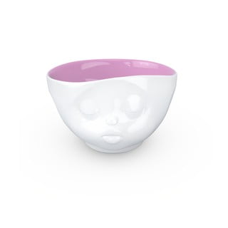Balta un violeta porcelāna bļoda ar skūpstošu seju 58products