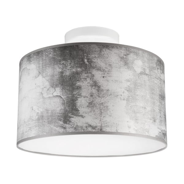 Pelēka griestu lampa ar auduma abažūru ø 35 cm Print – LAMKUR
