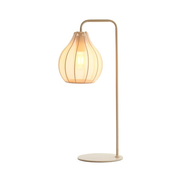 Bēša galda lampa ar auduma abažūru (augstums 60,5 cm) Elati – Light & Living