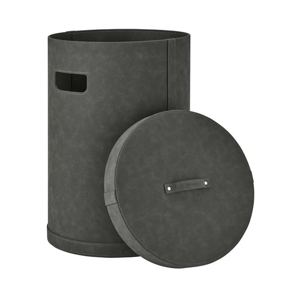 Tumši pelēks veļas grozs no ādas imitācijas Sahla M – Blomus-image-2