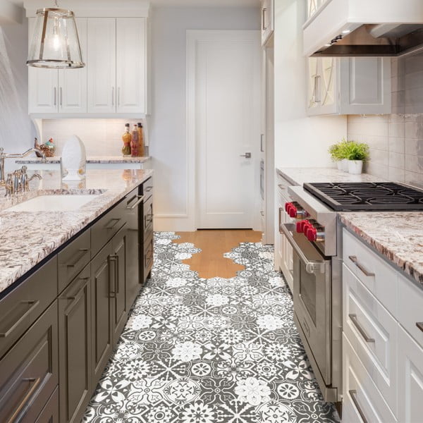 10 grīdas uzlīmju komplekts Ambiance Hexagons Rosito, 20 x 18 cm-image-1