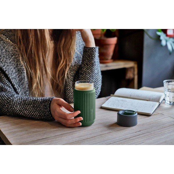 Zaļa stikla ceļojumu krūze 340 ml – Black + Blum-image-4