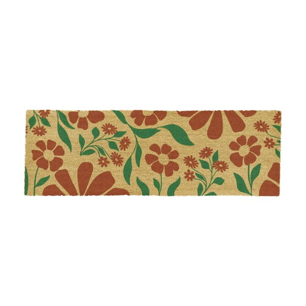Kokosšķiedras kājslauķis 40x120 cm Red & Green Floral – Artsy Doormats