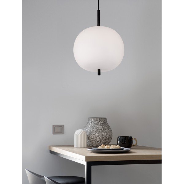 Balta/melna stikla piekaramā lampa ø 30 cm Lato – Nova Luce-image-2
