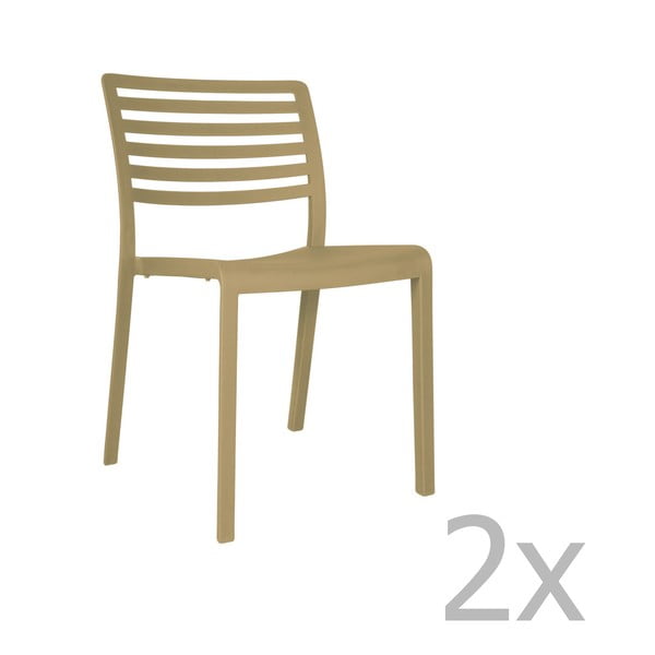 2 smilšaini brūnu dārza krēslu komplekts Resol Lama