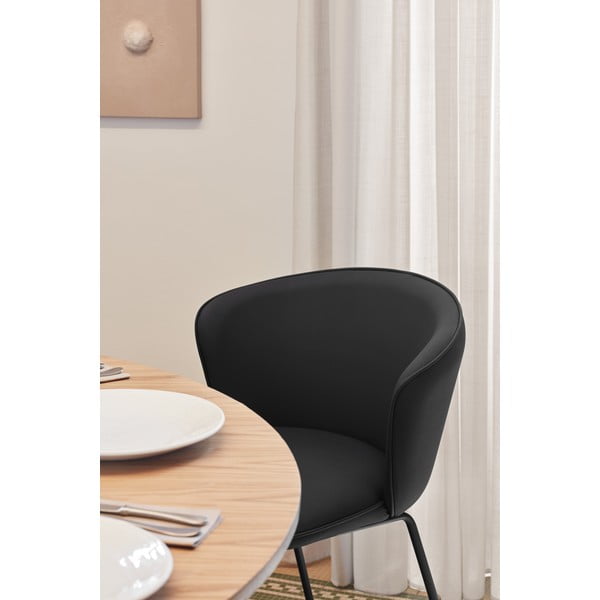 Melni polsterēti ēdamistabas krēsli (2 gab.) Add – Teulat-image-1