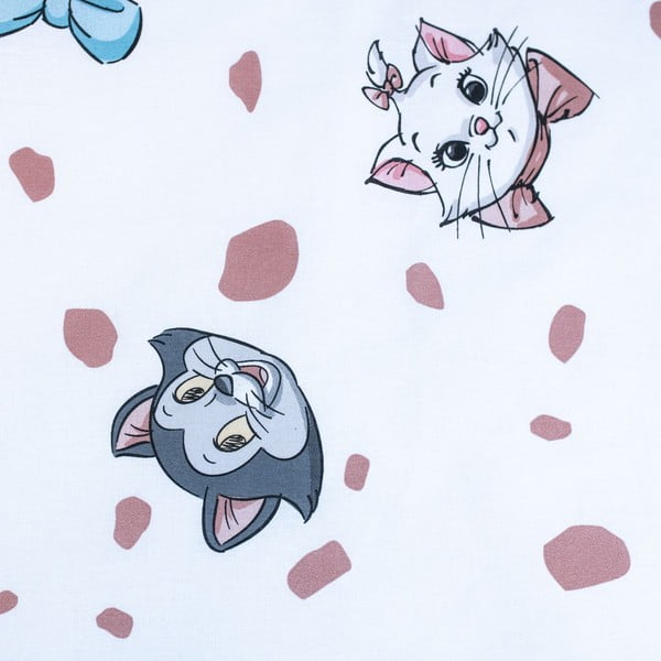 Balta kokvilnas bērnu gultas veļa bērnu gultiņai 100x135 cm Marie Cat "Friends" – Jerry Fabrics-image-4