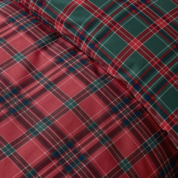 Sarkana/tumši zaļa divguļamā gultas veļa 230x220 cm Tartan Check – Catherine Lansfield-image-2